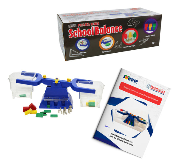 Balança Mmpesos De Equilíbrio Colorida Com Recipientes De 1000ml E 25 Pesos (plástico E Metal) | Kit Educativo Completo Para Medidas E Pesos | Ideal Para Ensino De Ciências E Matemática