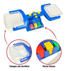 Balança Mmpesos De Equilíbrio Colorida Com Recipientes De 1000ml E 25 Pesos (plástico E Metal) | Kit Educativo Completo Para Medidas E Pesos | Ideal Para Ensino De Ciências E Matemática