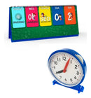 Kit Medida De Tempo Kit Educativo De Relógios Em Plástico Com Engrenagens E Dominó De Horas | Inclui Réguas De Tempo E Display De Calendário | Ideal Para Ensino De Horas Analógicas E Digitais