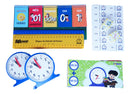 Kit Medida De Tempo Kit Educativo De Relógios Em Plástico Com Engrenagens E Dominó De Horas | Inclui Réguas De Tempo E Display De Calendário | Ideal Para Ensino De Horas Analógicas E Digitais