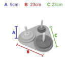 Torre De Hanoi Triangular Com Argolas De Eva  7 Tamanhos E Cores | Base De Madeira 23 Cm | Kit Educativa Prática Para Atividades