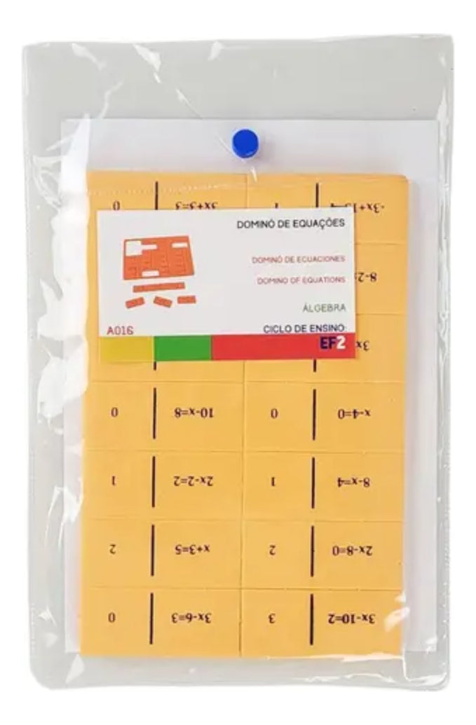 Dominó de Equações 1º Grau Educativo Em EVA C/ 28 Peças MMP