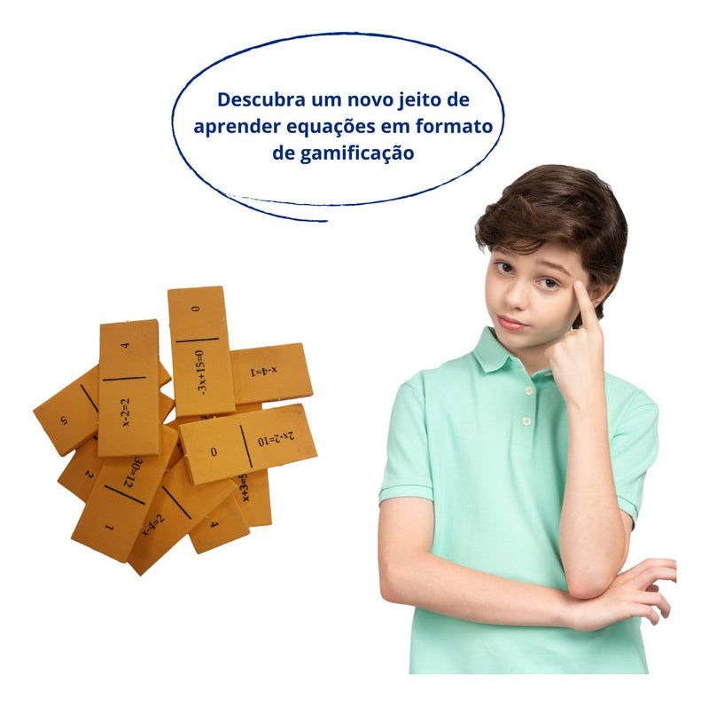 Dominó de Equações 1º Grau Educativo Em EVA C/ 28 Peças MMP
