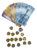 Kit Jogo Financeiro Cédulas Moedas Fichas Eva 106 Peças Estudo De Troco Comparações Operações